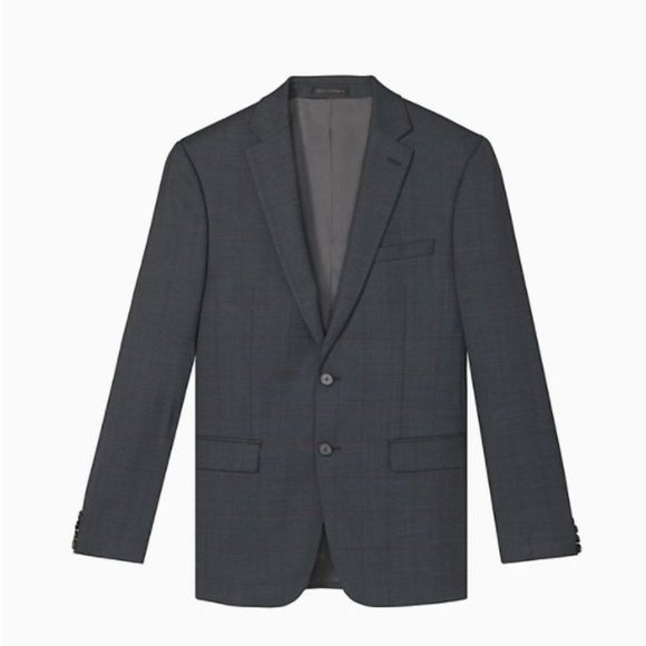 Calvin Klein Slim Fit Blue Maroon Plaid Jacket